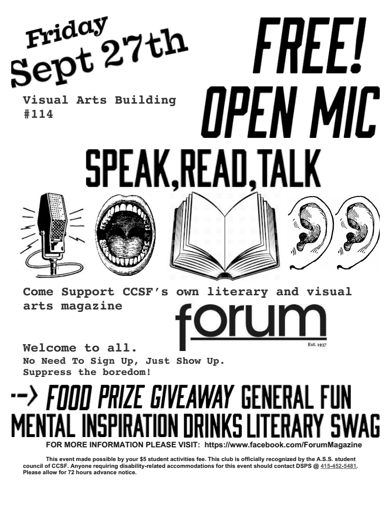 Open Mic - Friday Sept 27th @ 2pm
