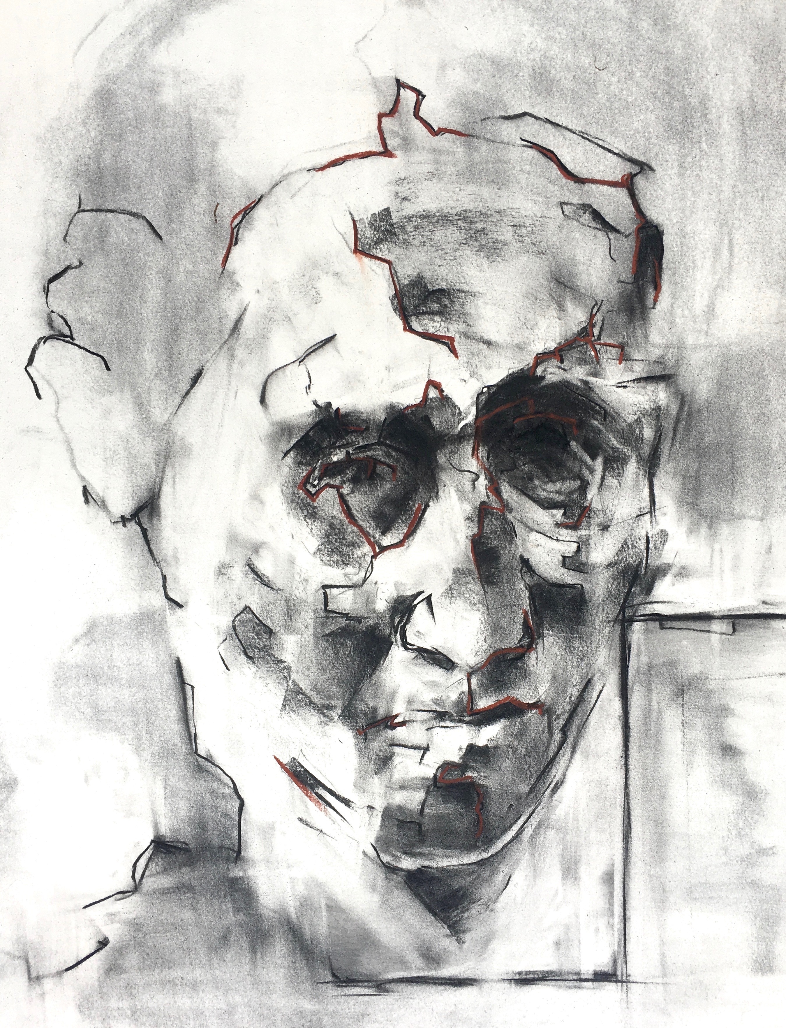 Face of a Woman, 2018, Charcoal on Paper by BENJAMIN FEDOSKY