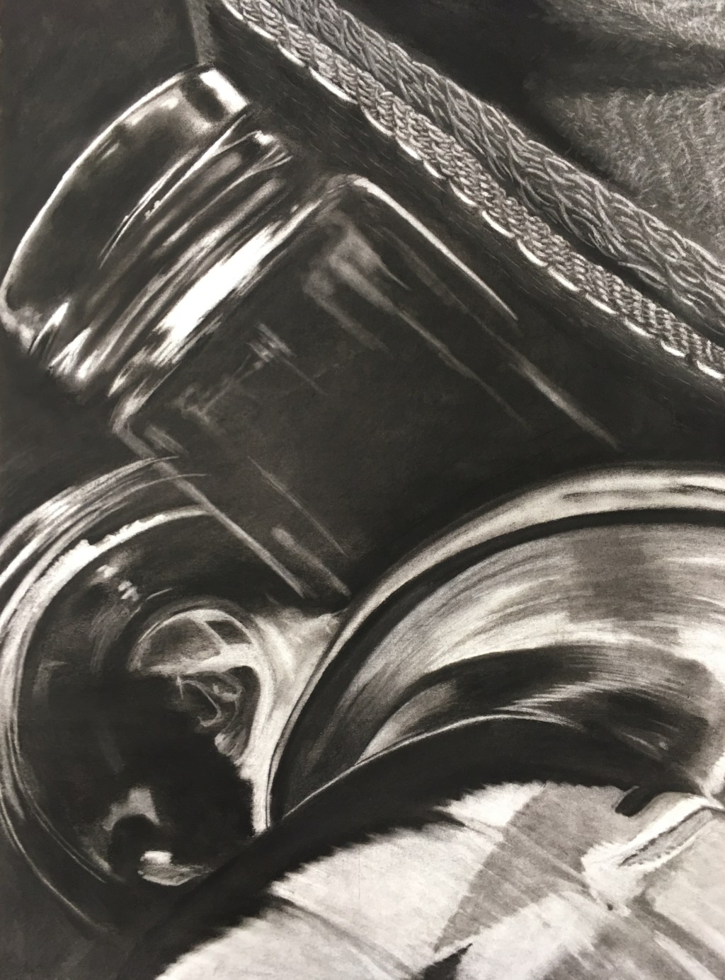 Glass canister with metal top